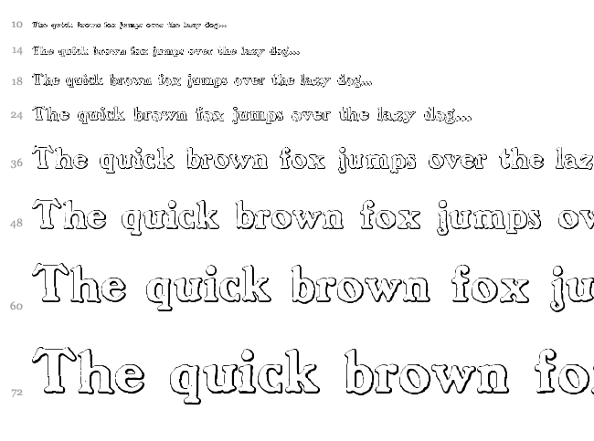 Benjamin Franklin Beveled font waterfall